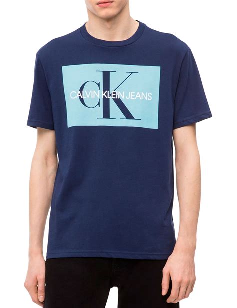 calvin klein t shirt blau herren